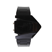  Silicone Band LED Fashion Wrist Watch with Weekday Display - Black (1*CR2025)
