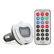  1.0" LCD MP3 Player FM Transmitter with Remote Controller/SD/TF Slot - White