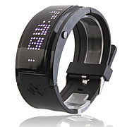  White LED Black Band Wrist Watch with 10 Character Display