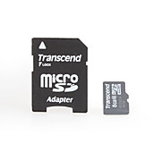  8GB Transcend MicroSDHC Memory Card and MicroSD to SD Adapter