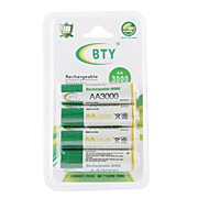  BTY 3000mAh AA Ni-MH Rechargeable Battery Set (4-pack)