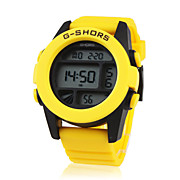  Waterproof Sporty Single Movement Digital Stop Watch with Night Light - Yellow