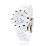  Japanese PC Movement Plastic Band Wrist Watch, White
