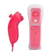  2-in-een MotionPlus-afstandsbediening en nunchuk + case voor de wii (roze)