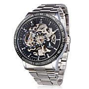  Waterproof Self-Winding Mechanical Silver Wrist Watch