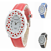  femmes montre à affichage analogique pu-bracelet à quartz avec boîtier ovale (couleurs assorties)