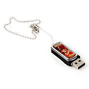  4GB Gold Leaf Style USB Flash Drive (Red)