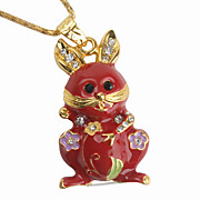  16GB Rabbit Style USB Flash Drive Necklace (Red)
