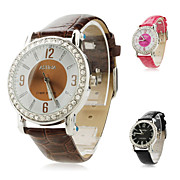  Women's Fashionable PU Analog Quartz Wrist Watch gz1190 (Assorted Colors)