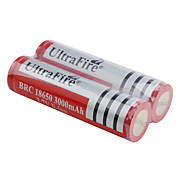  UltraFire Protected BRC 18650 3.7V 3000mAh Rechargeable Li-ion Batteries (2-Pack, Red)