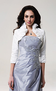 Beautiful 3/ 4-Length Sleeves Taffeta Bridal Jacket/ Wedding Wrap