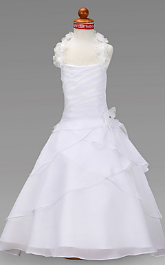 A-line Halter Floor-length Chiffon Flower Girl Dress