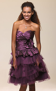 Ball Gown Sweetheart Knee-length Taffeta Cocktail Dress
