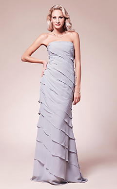Trumpet/ Mermaid Strapless Floor-length Chiffon Mother of the Bride Dress