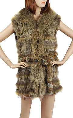 Natural Colour Knit Rabbit Fur Fashion Vest(More Colors)
