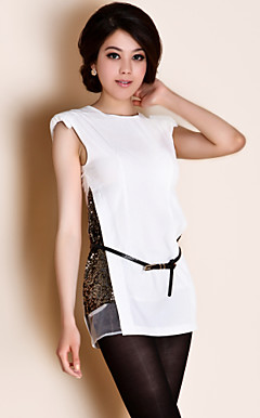 ts abito di paillettes minimalista cintura (più colori)