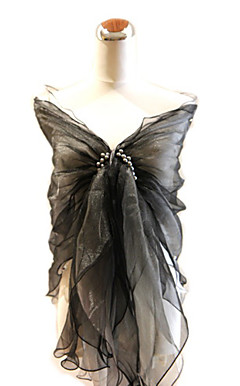 elegante, de organza con perlas y volantes ocasión especial chal / envoltura (más colores disponibles)