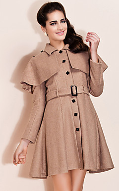 TS Woolen Ruffle Trench Coat