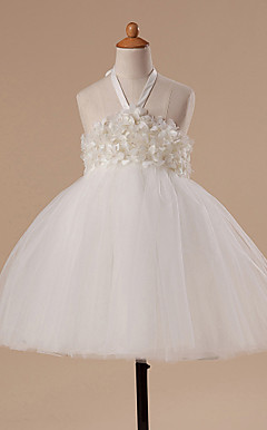 Ball Gown Halter Tea-length Tulle Flower Girl Dress