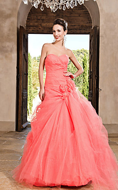Ball Gown Sweetheart Floor-length Tulle Evening Dress