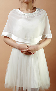 Poncho elegante casamento / Evening Chiffon com cetim Trim (mais cores)