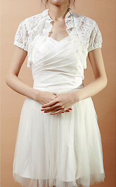 Short Puff Sleeve Lace Wedding/Evening Jacket/Wrap (More Colors)
