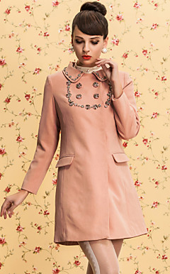 TS VINTAGE Handmade Beads Round Neck Coat