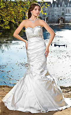 Trumpet/Mermaid Sweetheart Strapless Satin Wedding Dress