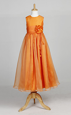 Lovely Sleeveless Organza Wedding/Evening Flower Girl Dress With Flower