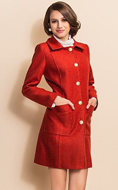 TS Simplicity Basic Red Wool Blend Coat