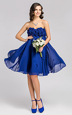 A-line Sweetheart Knee-length Chiffon Cocktail Dress