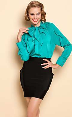 TS Chiffon solto Bow Camisa Blusa Collar