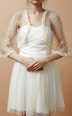 3/4 Bell Sleeve Rayon Evening/Wedding Wrap/Jacket (More Colors)