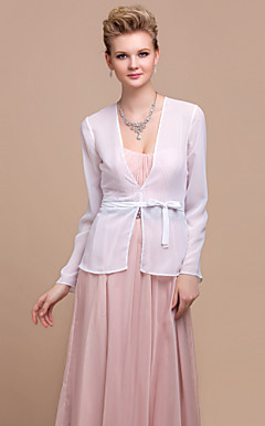 Delicate lange mouwen chiffon Speciale gelegenheden jas / bruiloft wrap (meer kleuren)