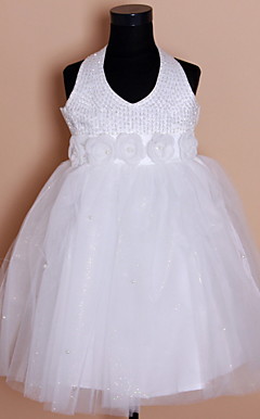 Lovely Sleeveless Satin/Tulle Wedding/Evening Flower Girl Dress
