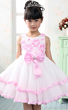 Abbastanza senza maniche da sposa / vestito da sera di Tulle Flower Girl