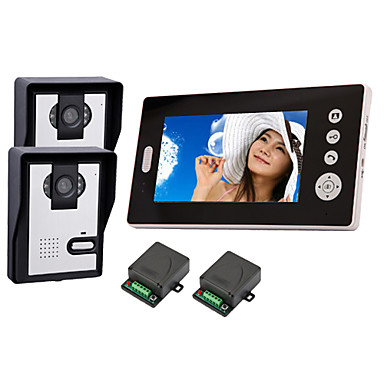  2.4 기가 헤르츠 고출력 무선 7 "LCD 모니터 홈 보안 비디오 문 전화 및 인터폰 시스템