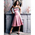  A-line Strapless Knee-length Satin Bridesmaid Dress / Prom Dress (YCF114) (Start From 3 Units) Free