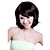  Capless Medium Length Synthetic Dark Coffee European Weave Hair Wig