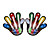  multi-color LED lampeggiante luci in fibra ottica dito (6-pack)