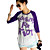  gitaar meisje kleur botsing half sleeve t-shirt (0531-4.20-20)