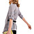  sjaal stijl revers 2-in-een ontwerp knoppen sluiting flexibele sleeves longline shirt / vrouwen shirts (ff-4201be102-0736)
