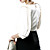  Round Neckline Flowers Embellished Puff Sleeves Half Sleeves Shirt / Women's Shirts  (FF-4201BE105-0736)