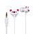  Cute Bear Stereo Earphones (White)