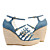  top kwaliteit denim bovenste hoge hakken sleehak met sjerp speciale gelegenheid schoen / fashion schoen (0985-k964)