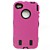  extra stevige, beschermende invloed behuizing geval + lcd screen protector voor de iphone 4 (roze)