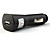  Car Cigarette Powered USB Adapter/Charger with flashlight-Black