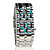  Blue LED Digital Lava Style Iron Wrist Watch Silvery