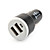  Dual USB Car Charging Adapter for iPad/iPhone 4/3G/3GS Black (5V-2A)