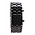  Black Metal Strip Digital Lava Style Iron Sport Womens Red LED Faceless Wrist Watch